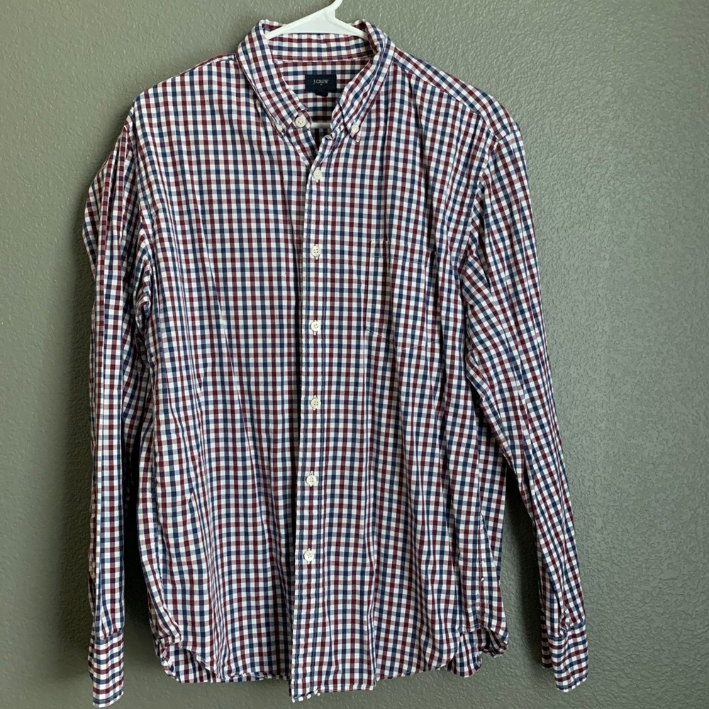 J.Crew Mens Stretch Secret Wash Gingham Shirt
